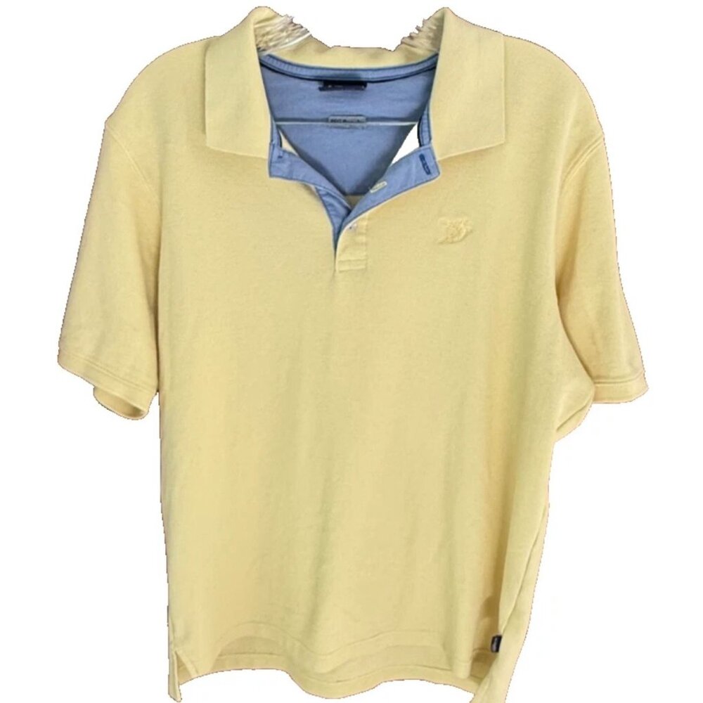 Columbia PFG Regatta Polo Short Sleeve Top Men's Medium Yellow Casual Preppy
